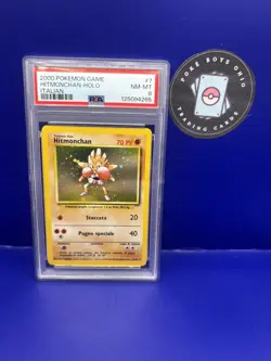 2000 Pokemon ITALIAN Unlimited Base Set Hitmonchan Holo 7/102 PSA 8 NM - Image 1