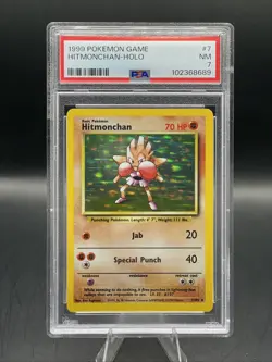 PSA 7 Pokemon Hitmonchan #7/102 Base Set Holo Pokemon 1999 Near Mint - Image 1