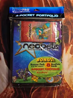1x Sealed Neopets TCG 4 Pocket Card Binder + Base Booster Bundle, Ultra Pro 2004 - Image 1