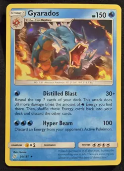 Pokemon TCG: Sun & Moon Team Up - Gyarados (30/181) Holo Rare LP - Image 1