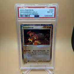 2003 POKEMON BLACK STAR PROMO #002 GROUDON EX-HOLO PSA 8 - Image 1