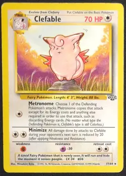Clefable Non Holo 17/64 Jungle Pokemon Card - Image 1