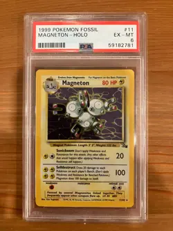 1999 Pokemon Fossil Magneton Holo 11/62 PSA 6 EX-MT - Image 1