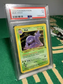 1999 Pokemon Muk Fossil Holo PSA 7 - Image 1