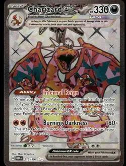 Pokemon Cards Charizard ex 215/197 Obsidian Flames Ultra Rare NM - Image 1