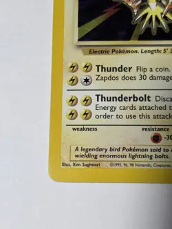 Pokemon TCG Zapdos Holo Base Set Rare Vintage LP 1999 WOTC - Image 3