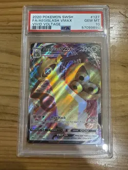 Pokemon TCG 2020 SWSH Vivid Voltage FA/Aegislash Vmax Full Art #127 PSA 10 GM MT - Image 1