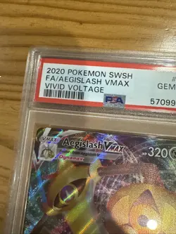 Pokemon TCG 2020 SWSH Vivid Voltage FA/Aegislash Vmax Full Art #127 PSA 10 GM MT - Image 4
