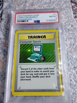 1999 Pokemon Game Computer Search #71 Shadowless PSA 8 - Image 1