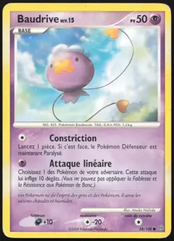 Carte Pokemon Baudrive 58/100 Tempete Francais - Image 1