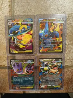 Pokemon TCG Mega Ex Lot ×4 Full Art Sharpedo & Heracross, EX Gengar & Kangaskhan - Image 1