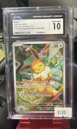 2025 Pokemon Eevee #173 Black Star Promo Prismatic Evolutions CGC 10 - Image 1