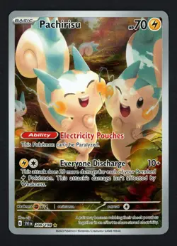 Pachirisu 208/198 Scarlet & Violet Base Illustration Rare Pokemon TCG - Image 1