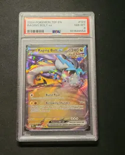 2024 POKEMON TEF ENglish TEMPORAL FORCES #123 RAGING BOLT EX PSA 8 123/162 - Image 1