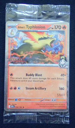 POKEMON DESTINED RIVALS PRERELEASE STAFF STAMPED 4 CARD PROMO PACK NEW & SEALED - Image 1
