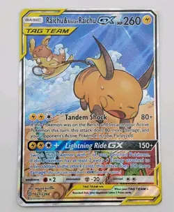 Pokemon TCG Raichu & Alolan Raichu GX 221/236 Alternate Art Unified Minds NM/M - Image 1