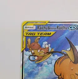 Pokemon TCG Raichu & Alolan Raichu GX 221/236 Alternate Art Unified Minds NM/M - Image 2