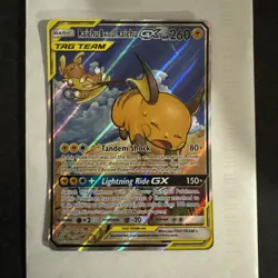 2019 POKEMON SM UNIFIED MINDS #221/236 ALOLAN RAICHU GX TAG TEAM FULL ART - Image 1
