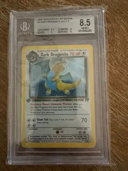 Pokemon TCG Team Rocket 1st Edition Dark Dragonite Holo Rare 5/82 BGS 8.5 - Image 1