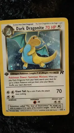 Pokemon TCG Team Rocket Dark Dragonite First Edition Holographic 5/82 MP - Image 1