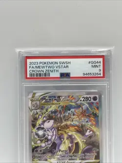 2023 POKEMON SWORD & SHIELD CROWN ZENITH #GG44 FULL ART/MEWTWO VSTAR PSA 9 - Image 2