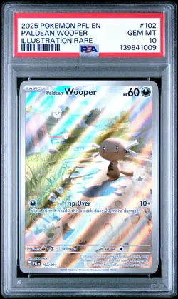2025 POKEMON PFL EN-PHANTASMAL FLAMES ILLUSTRATION RARE PALDEAN WOOPER PSA 10 - Image 1