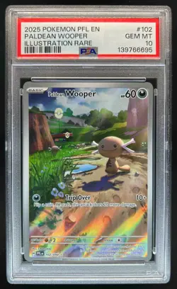 2025 Pokemon Phantasmal Flames Paldean Wooper Illustration Rare #102/094 PSA 10 - Image 1