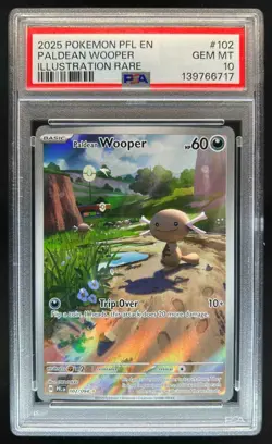2025 Pokemon Phantasmal Flames Paldean Wooper Illustration Rare #102/094 PSA 10 - Image 1
