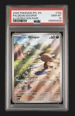 2025 POKEMON PFL EN-PHANTASMAL FLAMES ILLUSTRATION RARE PALDEAN WOOPER PSA 10 - Image 1