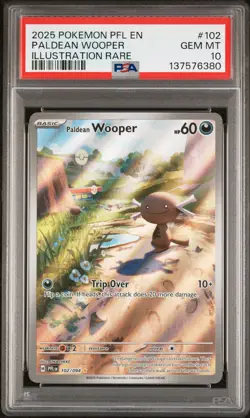 2025 POKEMON PFL EN-PHANTASMAL FLAMES ILLUSTRATION RARE PALDEAN WOOPER PSA 10 - Image 1