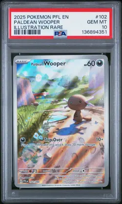 2025 POKEMON PFL EN-PHANTASMAL FLAMES ILLUSTRATION RARE PALDEAN WOOPER PSA 10 - Image 1