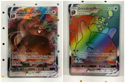 Mint Greedent VMAX 218/264 272/264 Rainbow Secret Rare Fusion Strike 2 Card Lot - Image 1