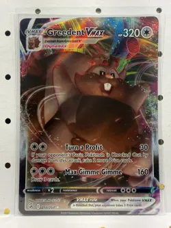 Mint Greedent VMAX 218/264 272/264 Rainbow Secret Rare Fusion Strike 2 Card Lot - Image 2