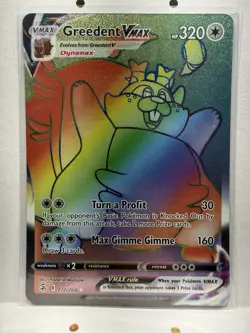 Mint Greedent VMAX 218/264 272/264 Rainbow Secret Rare Fusion Strike 2 Card Lot - Image 4