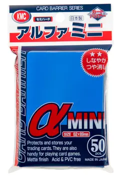 KMC CARD BARRIER Alpha MINI BLUE Semi-hard Mini Size 50 sleeves 3 packs Value! - Image 2