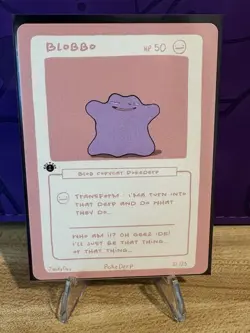 Pokederp Blobbo 21/25 - Ditto Derpy Fan Art Card JWillyguy Custom Derp Card - Image 1