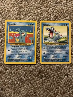 Pokemon TCG Totodile Set Of 2 Cards From Neo Genesis And Black Star Rate NM Pair - Image 1