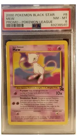 2000 Pokemon Black Star Mew Promo Pokemon League Psa 8 - Image 1
