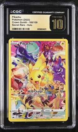 Pokemon 2023 Pikachu 160/159 Crown Zenith Secret Rare CGC 10 PRISTINE - Image 1