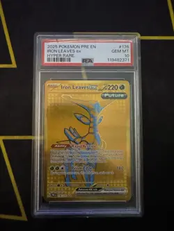 2025 POKEMON PRE EN-PRISMATIC EVOLUTIONS HYPER RARE #176 IRON LEAVES EX PSA 10 - Image 1