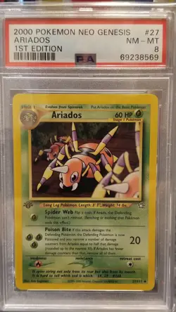 2000 Pokemon 1st Edition Neo Genesis Ariados Psa 8 - Image 1