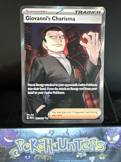 Pokemon Card Giovanni's Charisma 197/165 Scarlet & Violet 151 Ultra Rare NM - Image 1