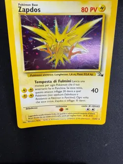 Pokemon Zapdos 15/62 Fossil Rara Holo Unlimited Wizards ITA Carte Vintage - Image 3
