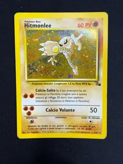 Pokemon Hitmonlee 7/62 Fossil Rara Holo Unlimited Wizard ITA Carte Vintage - Image 1