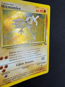 Pokemon Hitmonlee 7/62 Fossil Rara Holo Unlimited Wizard ITA Carte Vintage - Image 3