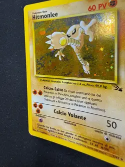 Pokemon Hitmonlee 7/62 Fossil Rara Holo Unlimited Wizard ITA Carte Vintage - Image 4