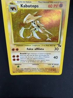 Pokemon Kabutops 9/62 Fossil Rara Holo Unlimited Wizards ITA Carte Vintage - Image 3
