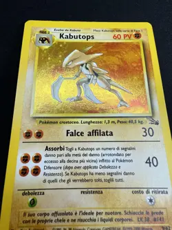 Pokemon Kabutops 9/62 Fossil Rara Holo Unlimited Wizards ITA Carte Vintage - Image 4