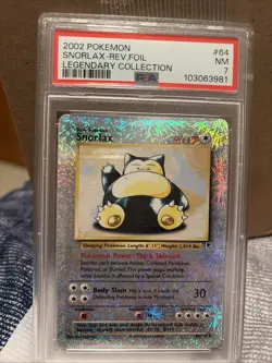 2002 POKEMON LEGENDARY COLLECTION #64 SNORLAX-REVERSE FOIL PSA 7 - Image 1