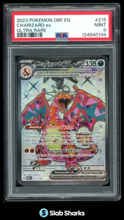 2023 POKEMON SV OBSIDIAN FLAMES - OBF EN #215/197 CHARIZARD EX ULTRA RARE PSA 9 - Image 1